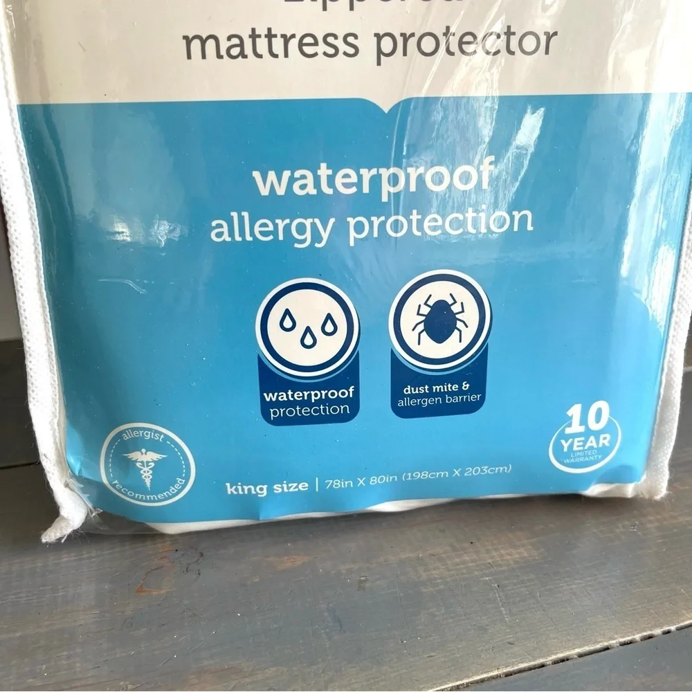 Allerease Zippered Mattress Protector King Size Waterproof Allergy Protection - Picture 3 of 7
